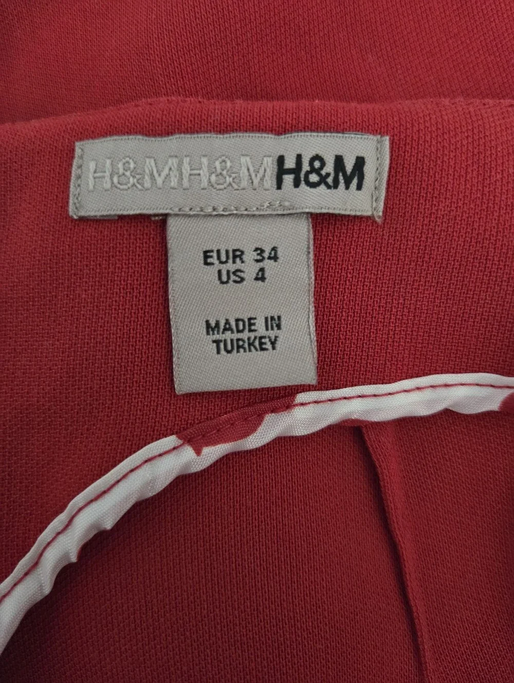 H&M Button-Front A-Line Skirt Women's Size 4 Retro Red